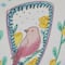 Hello Honey® 8.5" Ceramic Fan Shaped Vase with Painted Bird Design